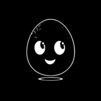 Oeuf - noir et blanc isolé icône - vecteur illustration