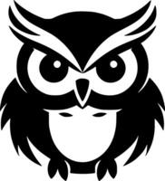hibou bébé - noir et blanc isolé icône - vecteur illustration