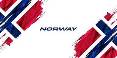 Norvège drapeau dans brosse peindre style avec demi-teinte effet. Norvège nationale drapeau Contexte avec grunge concept vecteur