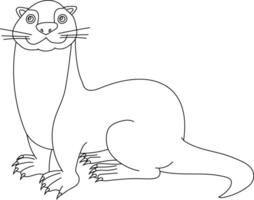 contour loutre clipart. aquatique animaux de le Marin la vie vecteur