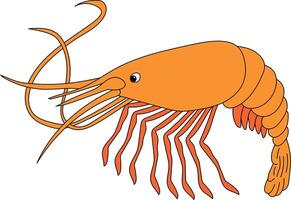 coloré crevette clipart pour les amoureux de mer la vie vecteur