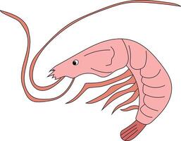 coloré crevette clipart pour les amoureux de mer la vie vecteur