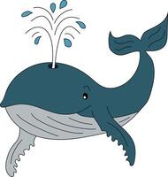 coloré baleine clipart pour les amoureux de mer animaux vecteur