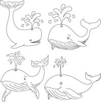 contour baleine clipart ensemble vecteur