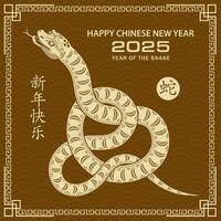 content chinois Nouveau année 2025 zodiaque signe, année de le serpent vecteur