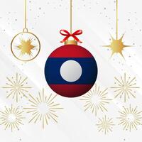 Noël Balle ornements Laos drapeau fête vecteur