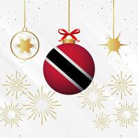 Noël Balle ornements Trinidad et Tobago drapeau fête vecteur
