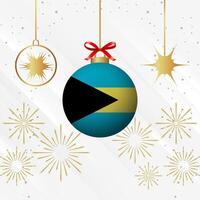 Noël Balle ornements Bahamas drapeau fête vecteur