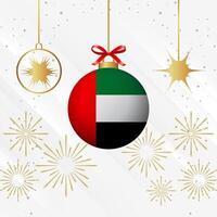 Noël Balle ornements uni arabe émirats drapeau fête vecteur