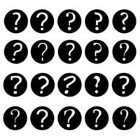 question marque icône vecteur ensemble. question illustration signe collection. quiz symbole. FAQ logo.