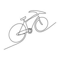 continu un ligne à vélo contour sur une blanc Contexte vecteur art illustration