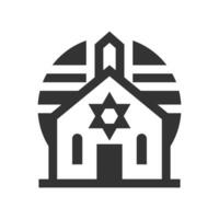 synagogue icône isolé sur une blanc Contexte. vecteur