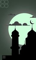 illustration de de félicitations carte salutation modèle Ramadan kareem thème silhouette mosquée avec magnifique lune eps dix vecteur