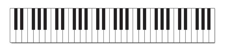 piano clés isolé sur une blanc Contexte. vecteur illustration.