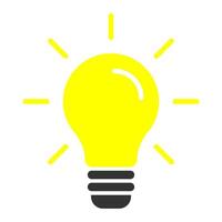ampoule lumière idée icône. lampe avec des rayons briller. vecteur illustration.