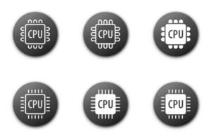 processeur Icônes ensemble. CPU icône. vecteur illustration.