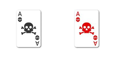 en jouant carte avec crâne icône. vecteur illustration.