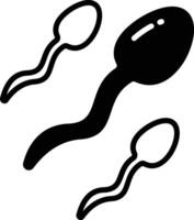 les spermatozoïdes glyphe et ligne vecteur illustration