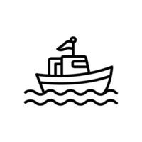 bateau icône vecteur dans ligne style