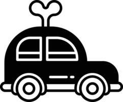 voiture jouets glyphe et ligne vecteur illustration