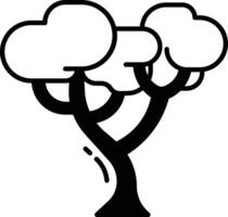 arbre glyphe et ligne vecteur illustration