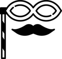 moustache glyphe et ligne vecteur illustration