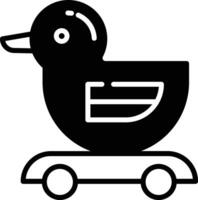 canard jouet glyphe et ligne vecteur illustration