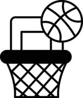 basketball net glyphe et ligne vecteur illustration