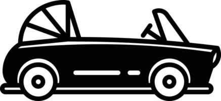 convertible voiture glyphe et ligne vecteur illustration