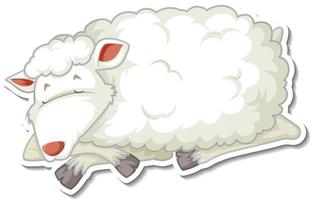 un autocollant de dessin animé d'animaux de ferme de moutons vecteur