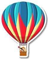 autocollant de dessin animé de montgolfière vecteur