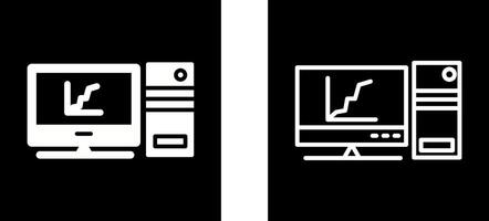 icône de vecteur d'écran de ligne graphique