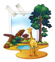 Girafe debout dans la savane vecteur