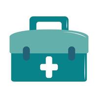 kit de médecin en ligne premiers soins équipement médical soins icône de style plat vecteur