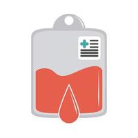 icône de style plat de soins médicaux de sac de sang de don de docteur en ligne vecteur