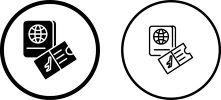 icône de vecteur de billet et de passeport