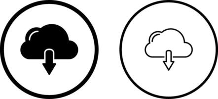 icône de vecteur de téléchargement de nuage