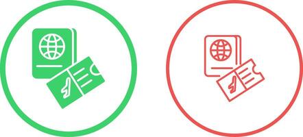 icône de vecteur de billet et de passeport