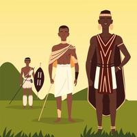 aborigènes hommes africains vecteur