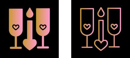icône de vecteur romantique deux verres