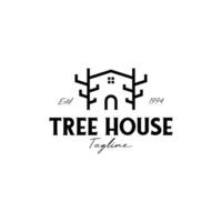 maison et arbre logo conception concept vecteur illustration