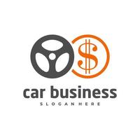 modèle vectoriel de logo d'argent de voiture, concepts créatifs de conception de logo de voiture