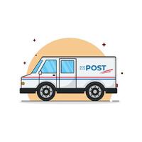 postal livraison van vecteur illustration. courrier transport un service concept conception