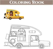 dessiné à la main coloration livre pour enfants' voitures et Véhicules vecteur