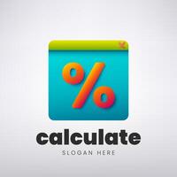 calculer logo conception, Créatif math concept, vecteur illustration