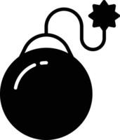 bombe glyphe et ligne vecteur illustration