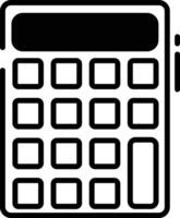 calculatrice glyphe et ligne vecteur illustration