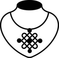 Collier glyphe et ligne vecteur illustration