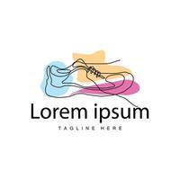 chaussure logo illustration conception vecteur baskets concept froussard ligne Facile chaussure apparence