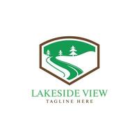 bord du lac vue logo conception vecteur modèle Extérieur